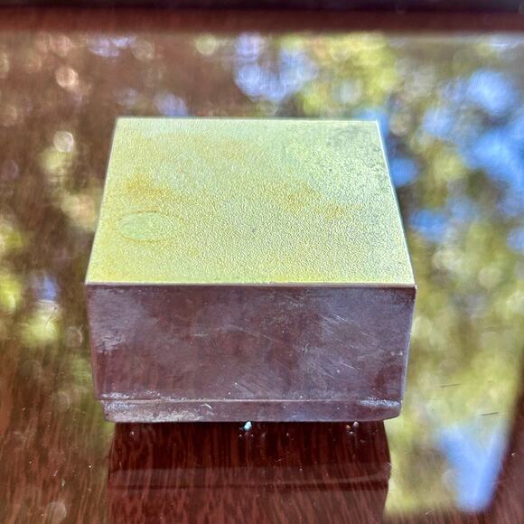 Vintage Silver Plated Rhinestone Studded Trinket Box – 2” Square Jewelry Box - Picture 7 of 13